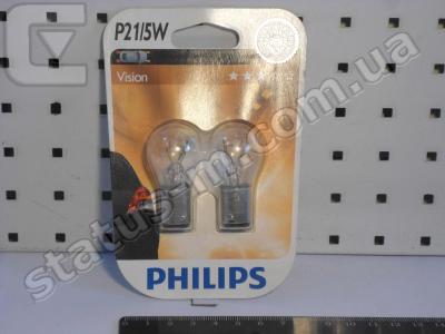 PHILIPS / 12499B2 / Лампа (стоп-сигнала) P21/5W 12V BAY15D (компл.2шт) (пр-во Philips) фото 1