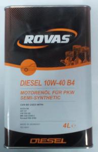 Rovas / Т56004 / Масло моторное ROVAS Diesel 10W40 B4  (4л) (пр-во Rovas) фото 1