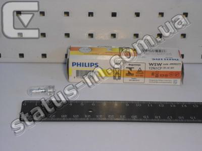 PHILIPS / 12961CP / Лампа W5W W2,1X9,5d указатели поворотов, габариты (безцокольная) 12V 5W (пр-во Philips) фото 2