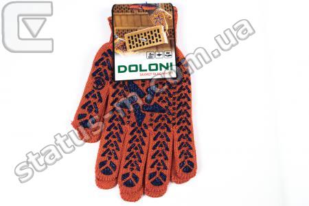 Doloni / 564 / Перчатки рабочие трикотажные с ПВХ точкой (оранжевые) повышенной износостойкости (премиум) 