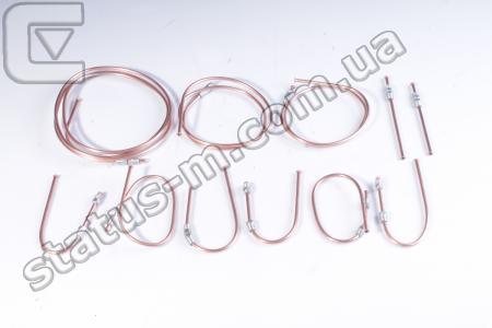 Украина / 452 медь / Трубка тормозная УАЗ 452 компл.11шт D-6мм штуцер (медь) (пр-во Украина) фото 1